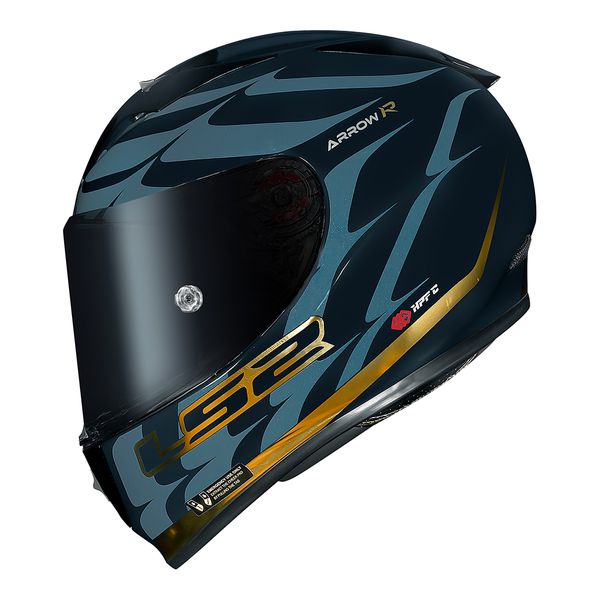 Capacete LS2 FF323 Arrow R Flames - Azul Dourado