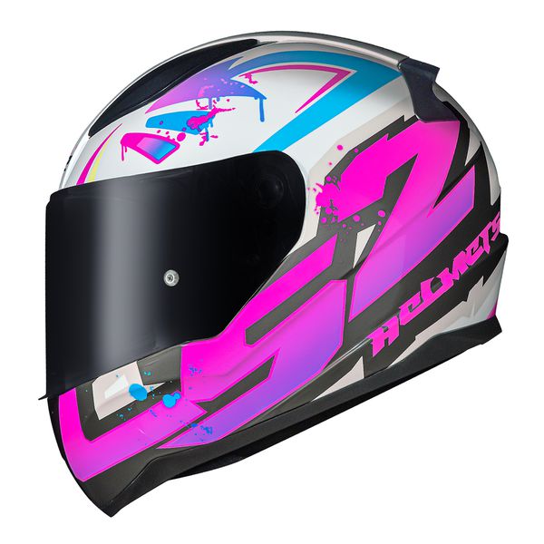 Capacete LS2 FF353 Rapid Tagline - Branco Rosa 