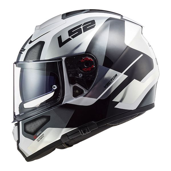 Capacete LS2 FF397 Vector Automat - Branco Titaniun