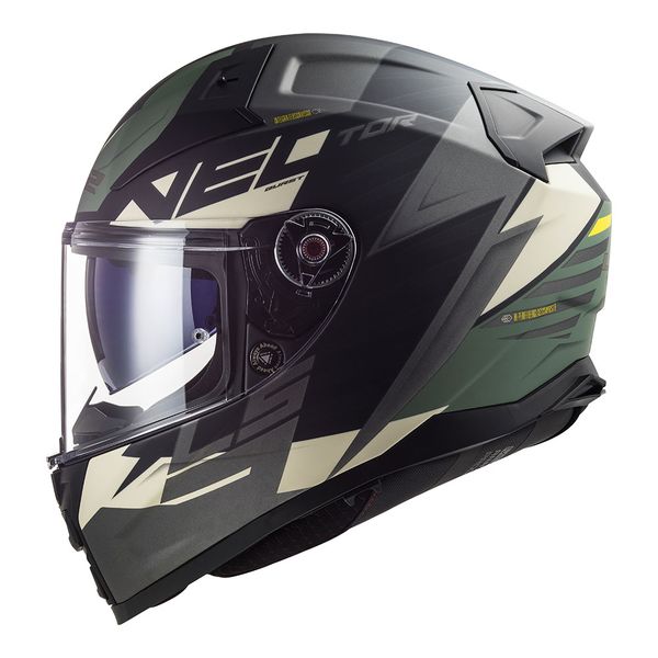 Capacete LS2 FF811 Vector 2 Absolute - Preto Prata Titanium Verde