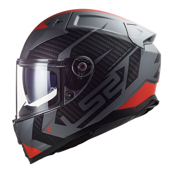 Capacete LS2 FF811 Vector 2 Splitter - Titanium Vermelho