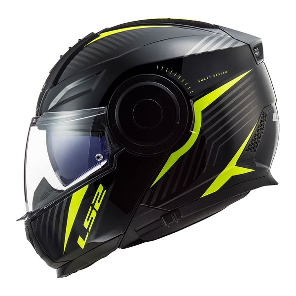 Capacete LS2 Articulado FF902 Scope Skid - Preto/Amarelo