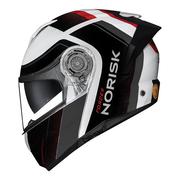 Capacete Norisk Force 2 Articulado Kore - Branco Cinza (Viseira Solar)