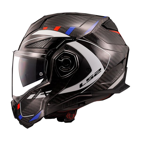 Capacete LS2 FF901 Advant X Carbon - Branco Azul Vermelho