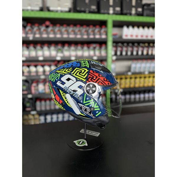 Capacete Race Tech Play Art - Azul/Laranja