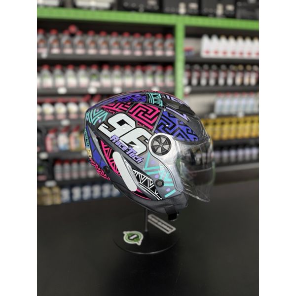 Capacete Race Tech Play Art - Titanium/Roxo