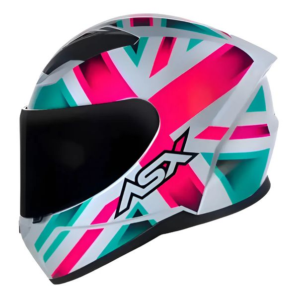 Capacete Asx City Kingdom - Branco/Rosa/Tiffany
