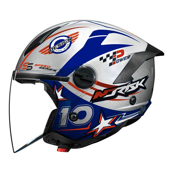 Capacete Norisk Neo (Aberto) Galaxy - Prata Azul