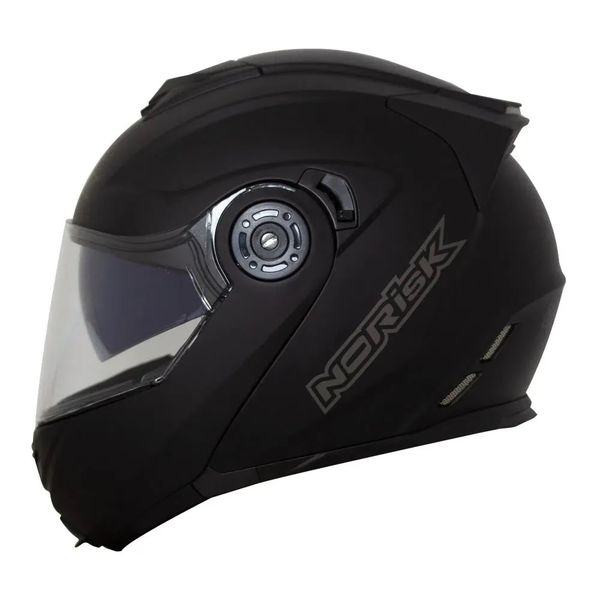 Capacete Norisk Ff345 Route Articulado Monocolor - Preto Fosco (Viseira Solar)