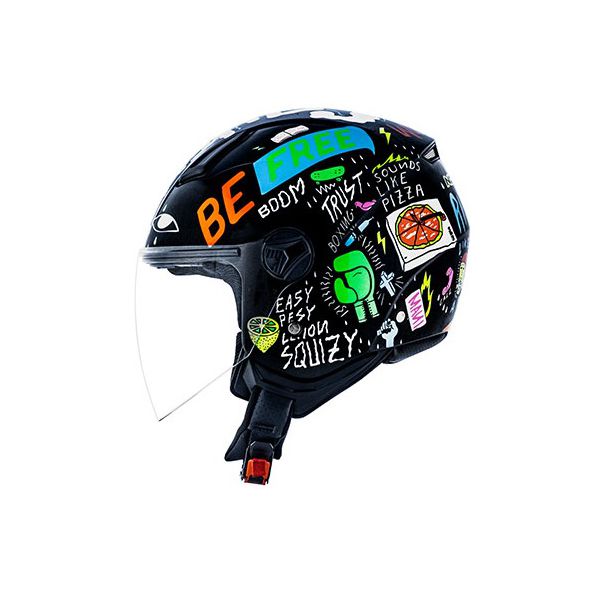 Capacete Norisk Orion (Aberto) Free - Preto Laranja