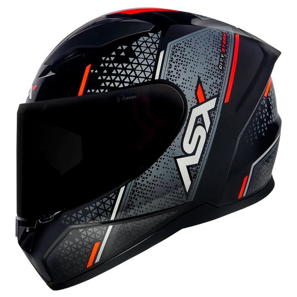 Capacete Asx City Storm - Preto/Cinza/Vermelho