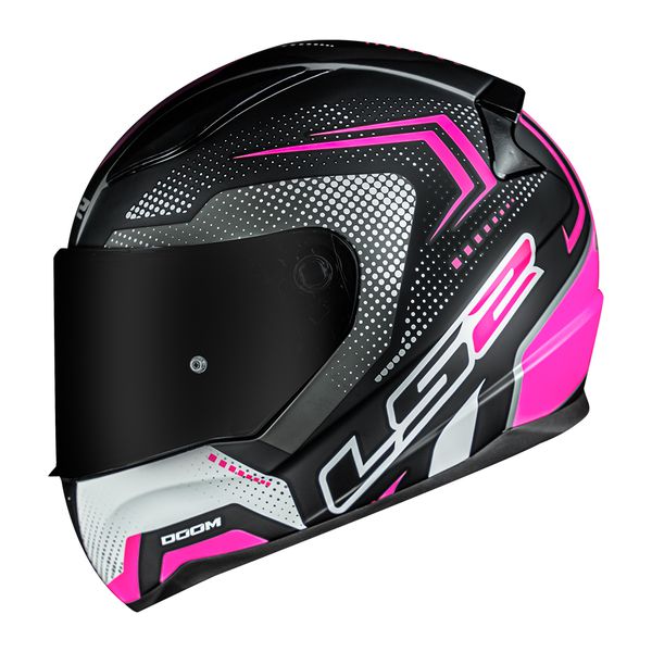 Capacete LS2 FF353 Rapid Doom - Preto Fosco Rosa