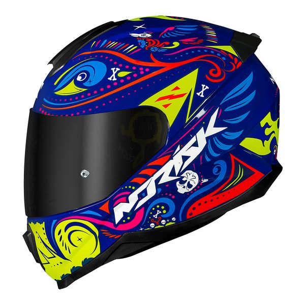 Capacete Norisk FF802 Razor Circus - Azul Amarelo