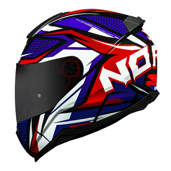 Capacete Norisk FF802 Razor Sharp - Azul Vermelho Branco