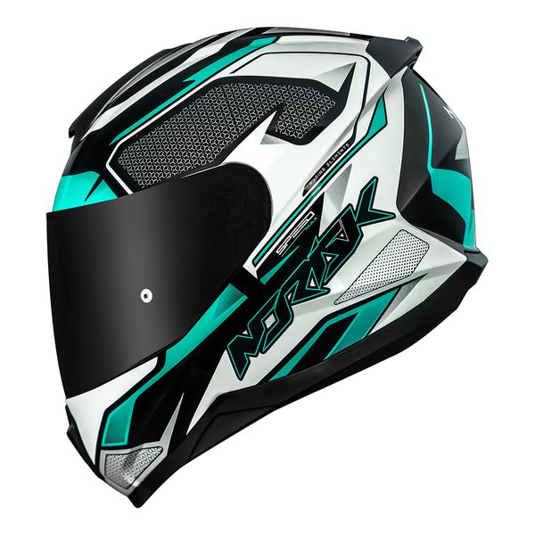Capacete Norisk FF802 Razor Speedmax - Preto/Branco/Verde
