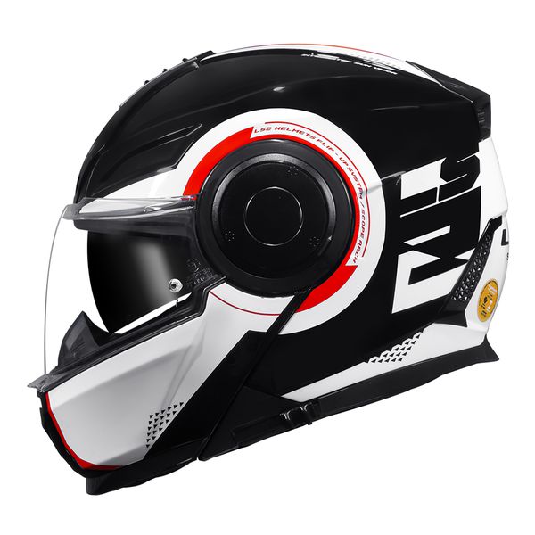 Capacete LS2 Articulado FF902 Scope Arch - Branco Vermelho