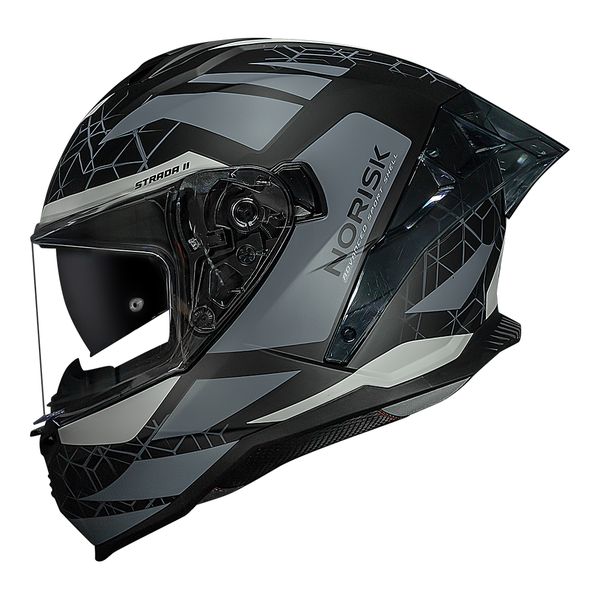 Capacete Norisk Strada 2 Evoque - Preto Fosco Cinza (Viseira Solar)