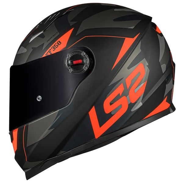 Capacete LS2 FF358 Tank - Preto Fosco Laranja