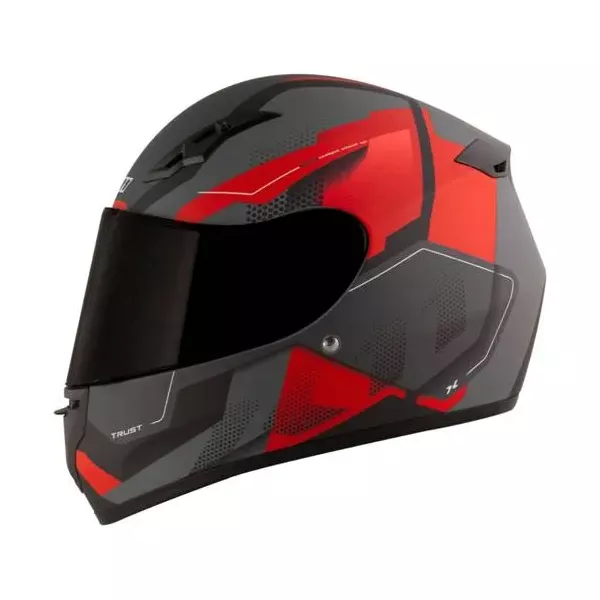 Capacete X11 Trust Pro Transit - Cinza/Vermelho