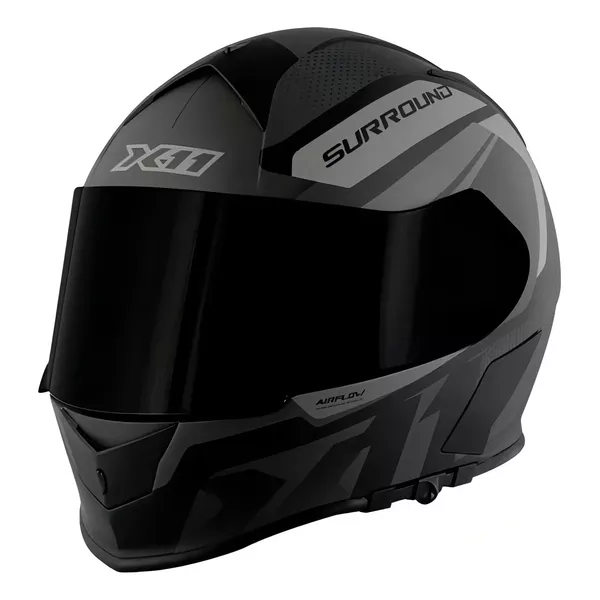 Capacete X11 Revo Pro - Surround - Preto/cinza Fosco