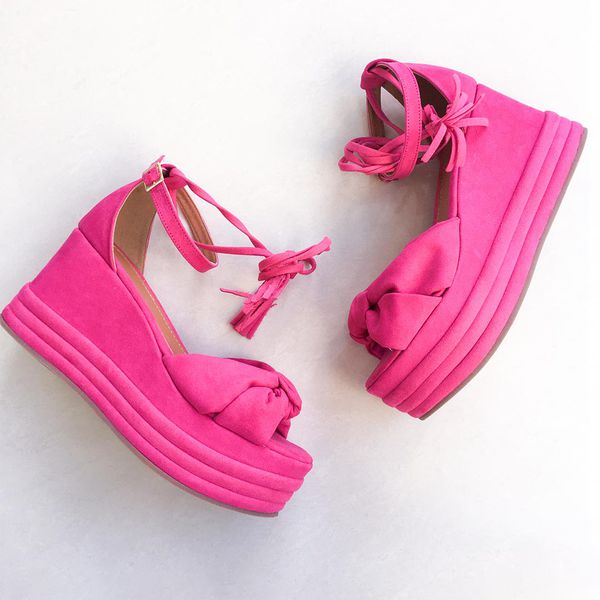 Sandália Anabela Nina Pink