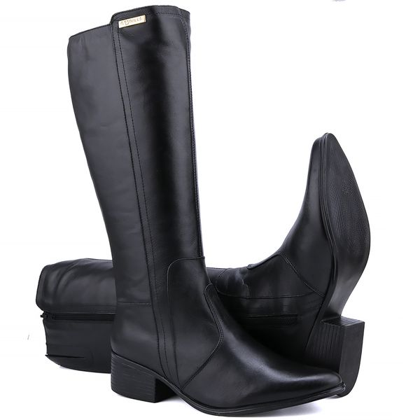 Bota Montaria Casual Mr. Gutt Em Couro Preto