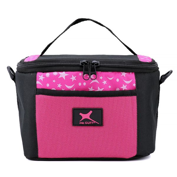 Bolsa Térmica Fitness Marmita - Preto Rosa Estrela - Ref. 1002 Pto/RosaEstrela