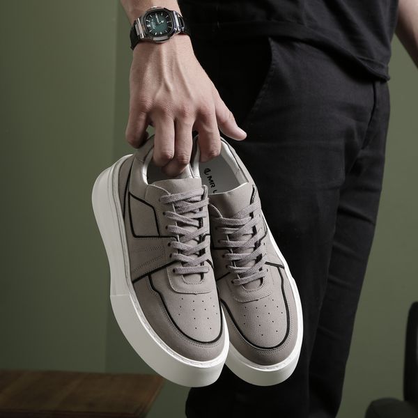 ユリイロ Tenis Casual Selaria Cinza Nobuck Selaria Preto Yokohama Branco