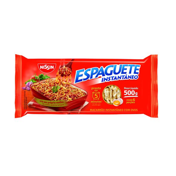 MACARRAO NISSIN ESPAGUETE VERMELHO (500 GR)