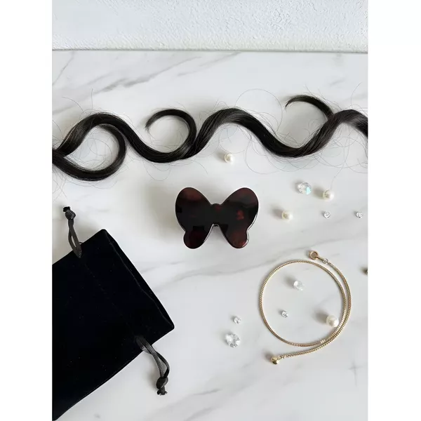 Presilha Tartaruga De Acetato 6,0 X 4,5 Cm Estilo borboleta 