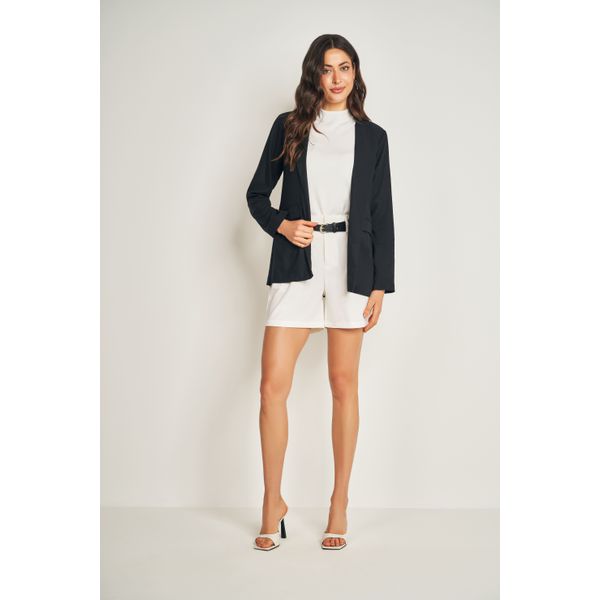 Blazer Linho Alfaiataria Doce Trama 104658 Preto