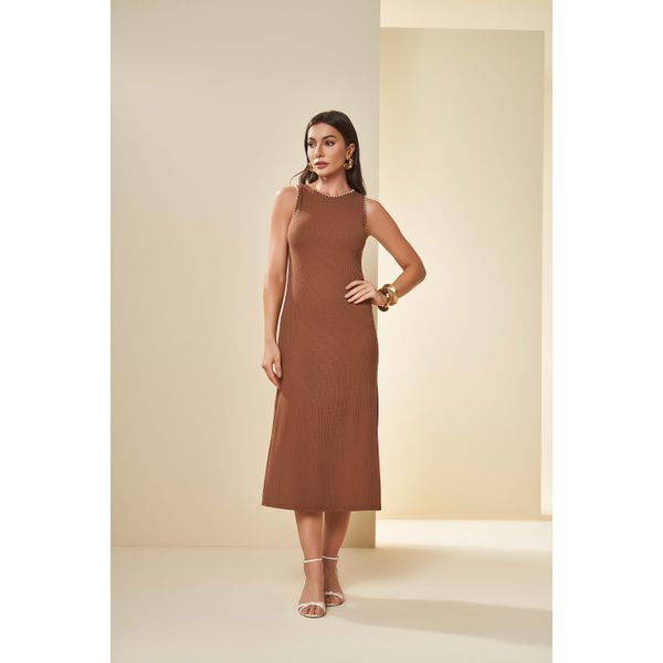 Vestido Cacau Doce Trama 105418 Marrom Claro