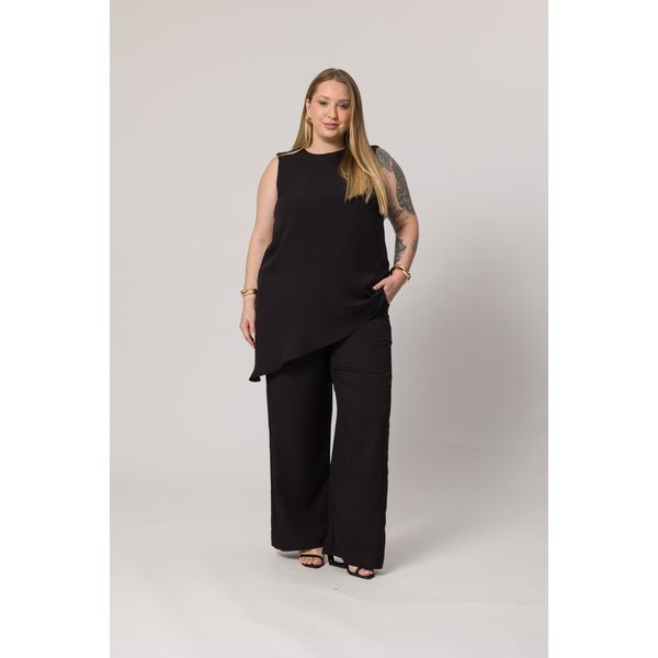 Blusa Assimetrica Doce Trama 105541 Preto