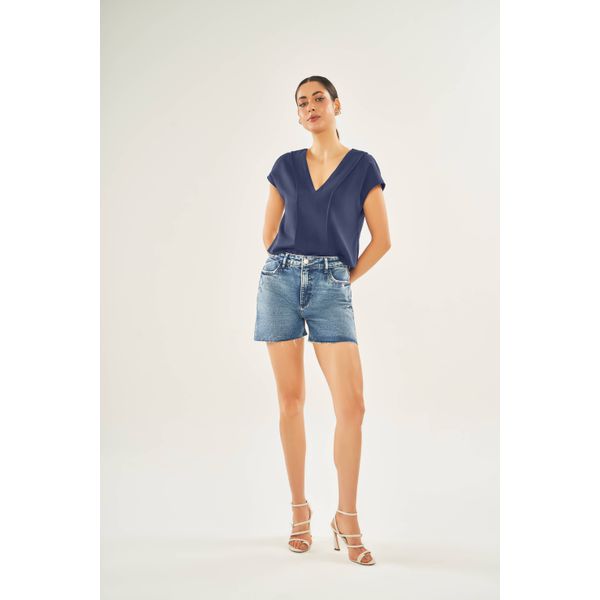 Short Jeans Doce Trama 105524 Azul Marinho
