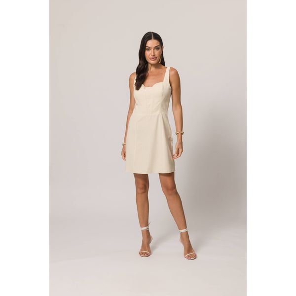 Vestido Curto Texturizado 105653 Bege
