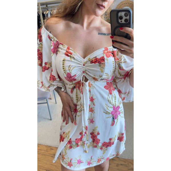 Vestido Curto Araras Flô Maria 1529-v50 Estampado