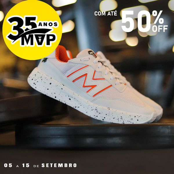 Tênis Branco para Treino Xtep Run II - White Orange