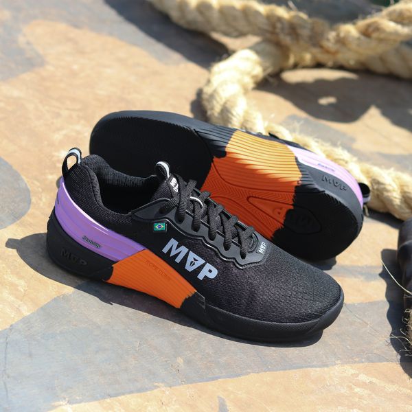 Tênis para Cross colorido 4x4 - Black Orange Purple