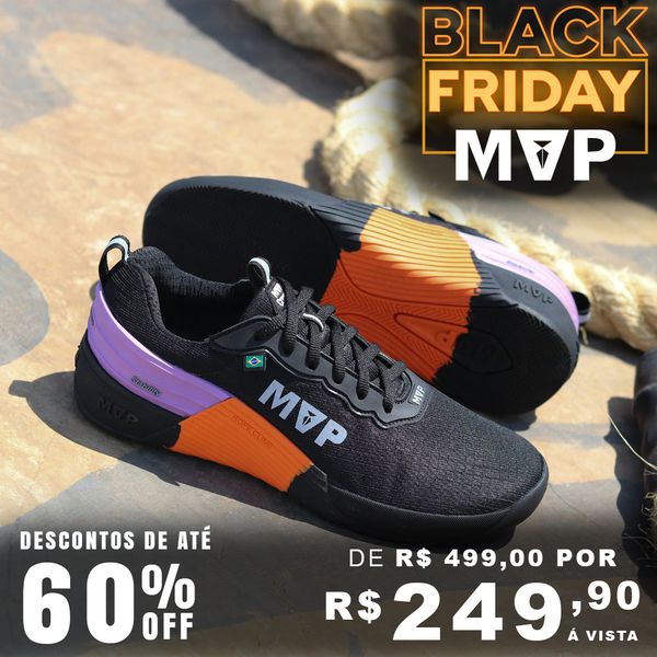Tênis para Cross colorido 4x4 - Black Orange Purple
