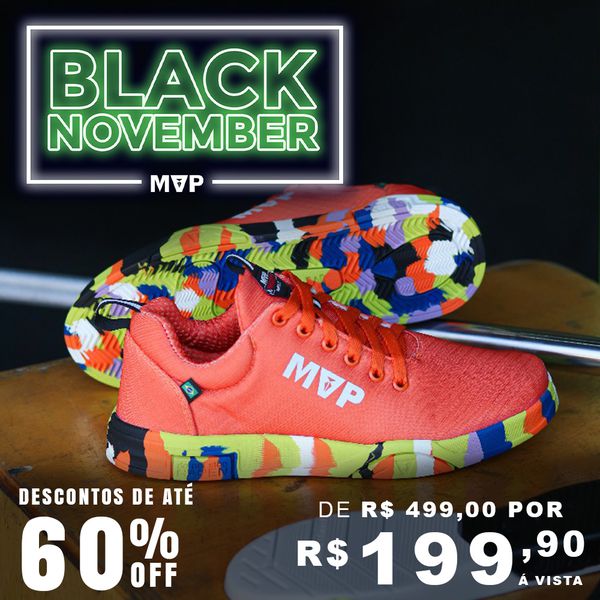 Tênis de treino Sola Reta Rhino Tech III - Orange Splash | MVP