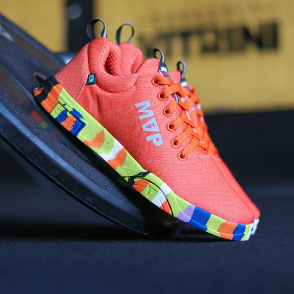 Tênis de treino Sola Reta Rhino X Tech III - Orange Splash