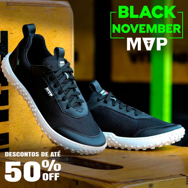 Tênis MVP Barefoot - Preto Algodão