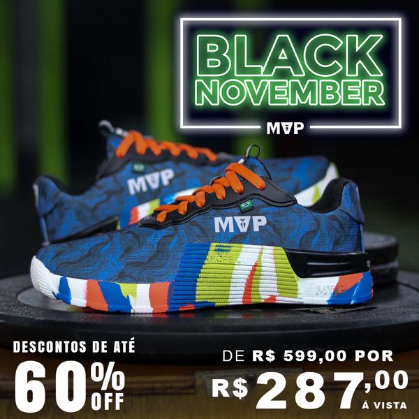 Tênis Preto para Cross 5x5 - Abstract Blue Splash