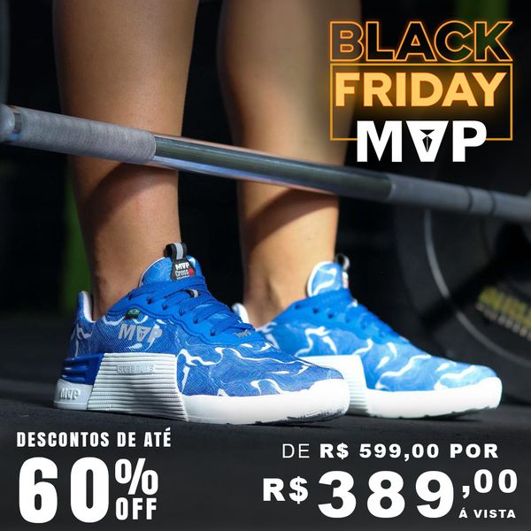 Tênis Preto para Cross 5x5 - Abstract Blue White