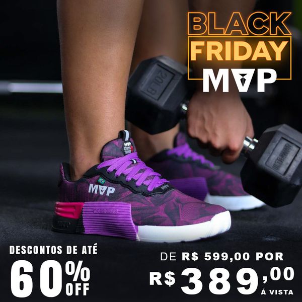 Tênis Preto para Cross 5x5 - Abstract Purple