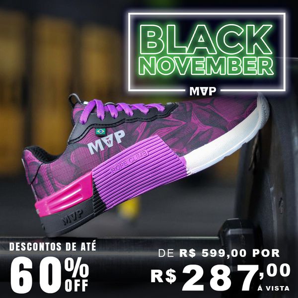 Tênis Preto para Cross 5x5 - Abstract Purple