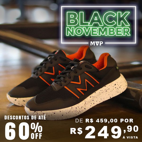 Tênis Preto para Treino Xtep Run II - Black Orange | MVP Fitness