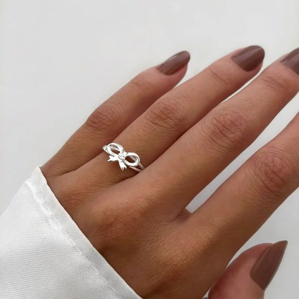 ANEL LAÇO PRATA 925 - My Prata Joias