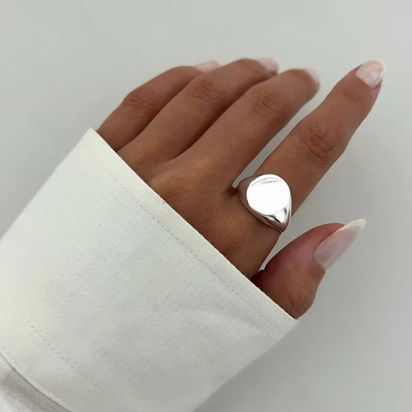 ANEL REDONDO LISO PRATA 925 - My Prata Joias