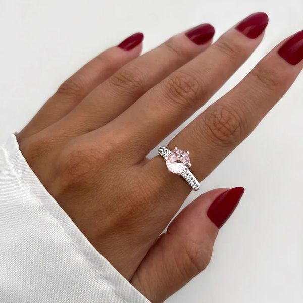 ANEL SOLTÁRIO ZIRCÔNIA CRISTAL E ROSA CLARO PRATA ... - My Prata Joias